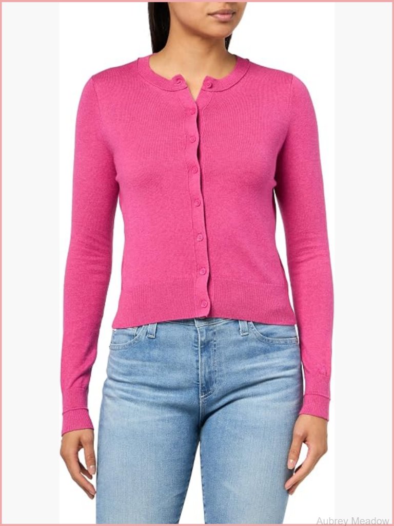 Long Sleeve Button Cardigan Cotton Cashmere Blend Slim Fit